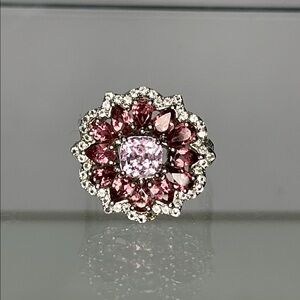 NWOT Genuine Gemstone Sterling Silver Designer Ring Bohemian Boho Colorful